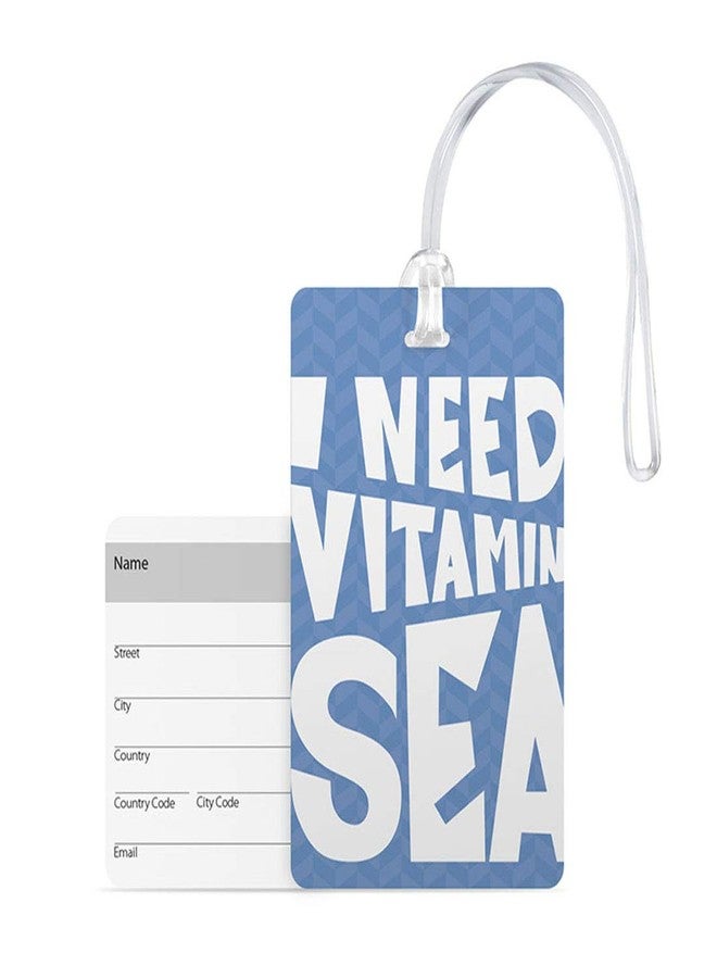 100yellow® I Need Vitamin Sea Luggage Tags, Bag Tag Travel Id Labels Tag for Baggage Suitcases Bags with Silicon- Ideal for Travel - Image 1